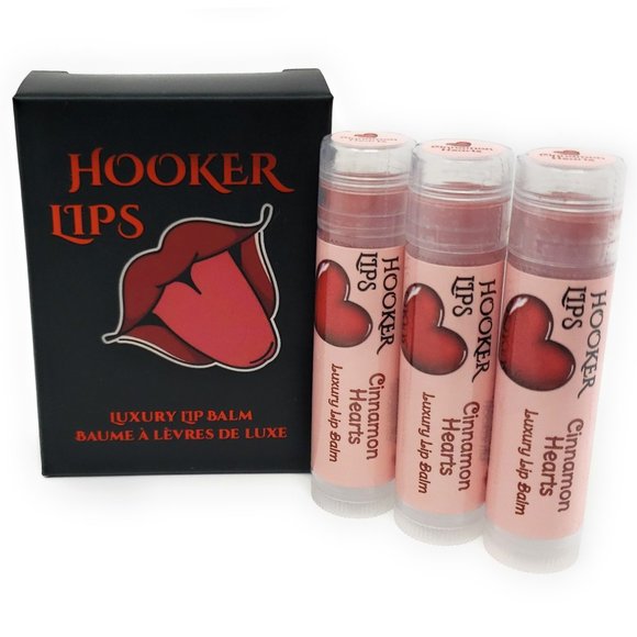Hooker Lips Luxury Lip Balm Cinnamon Hearts 3 Pack - Picture 1 of 3